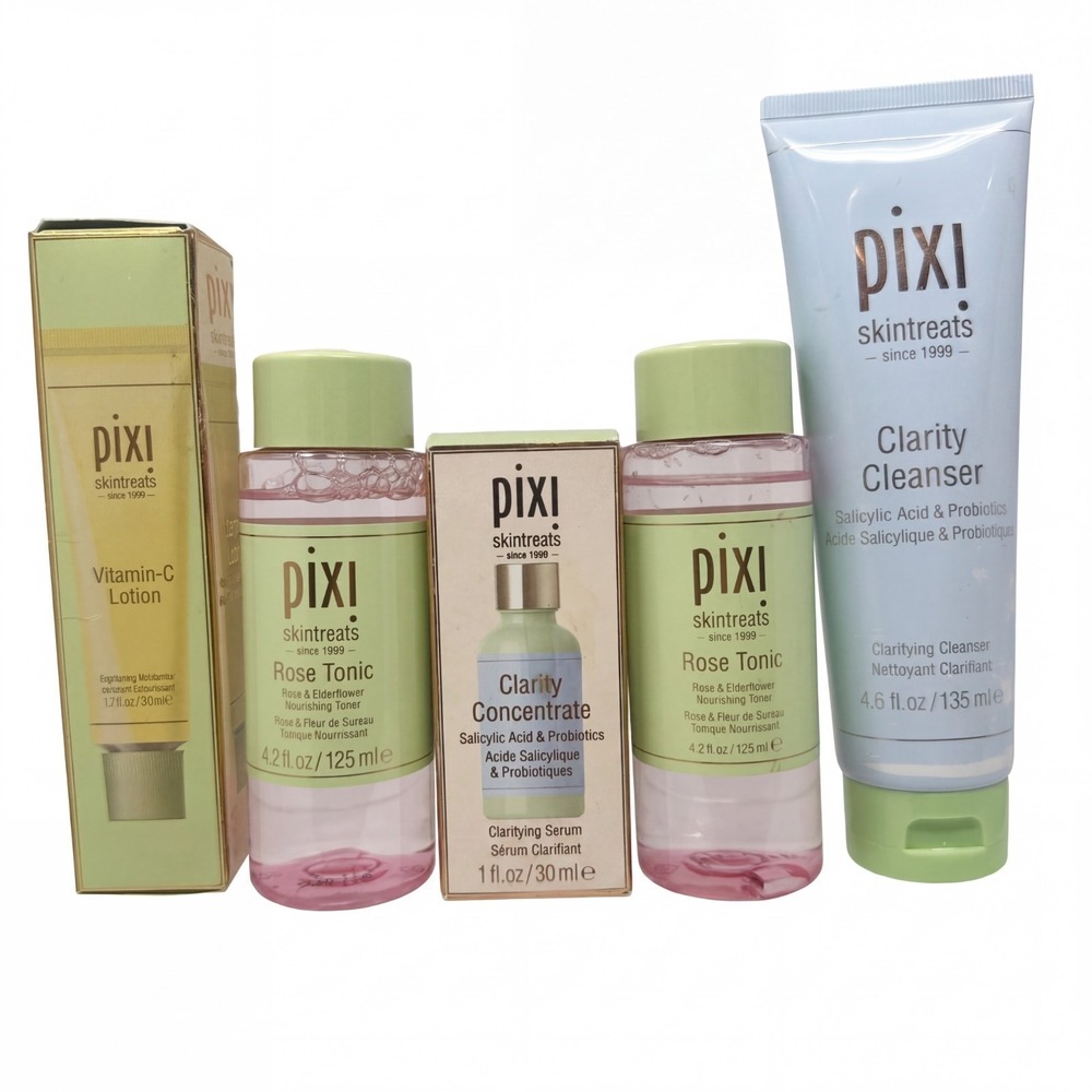 5 Pack - Pixi Skintreats Rose Tonic (2), Vitamin-C Lotion, Clarity Concentrate